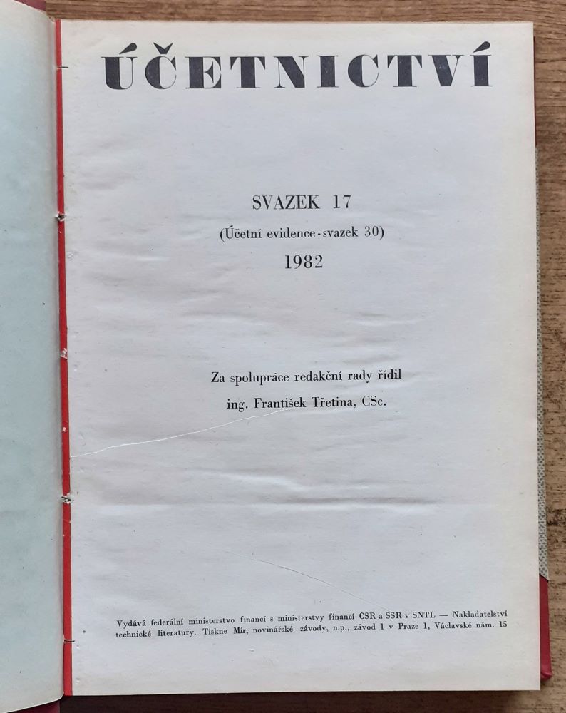 Účetnictví - Účtovníctvo 1982