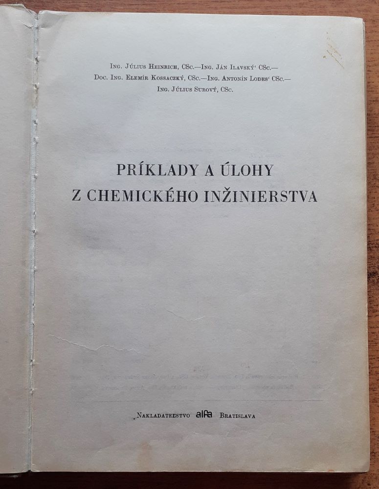 Príklady a úlohy z chemického inžinierstva