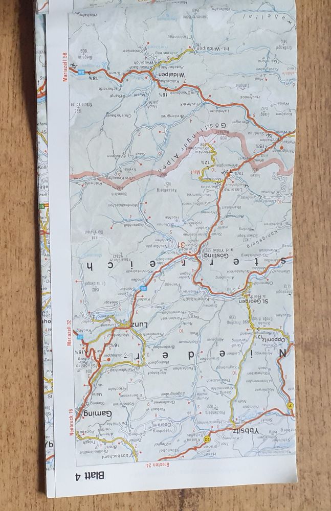 Reisekarte Osterreich