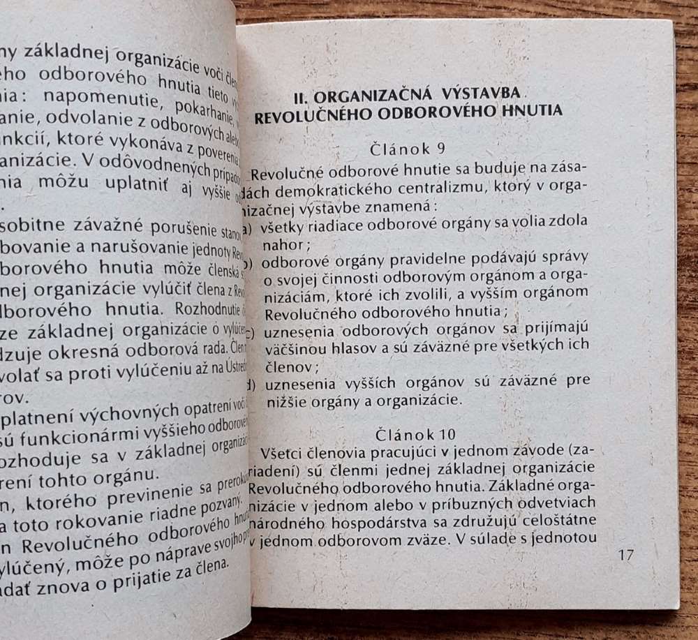 Stanovy revolučného odborového hnutia / ROH