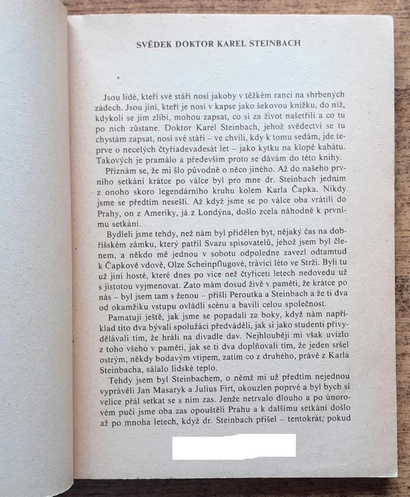 Svědek téměř stoletý / Dr. Karel Steinbach