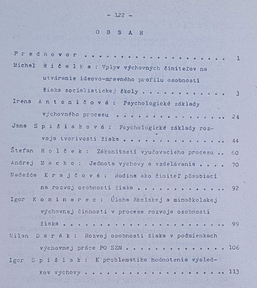 Aktuálne otázky rozvoja osobnosti žiaka