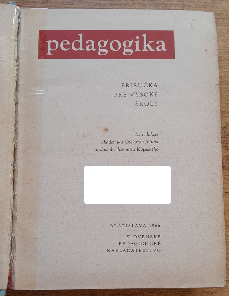 Pedagogika / Príručka pre vysoké školy