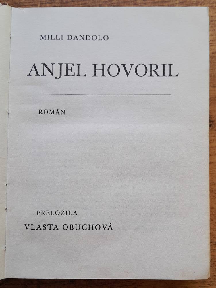 Anjel hovoril / Román