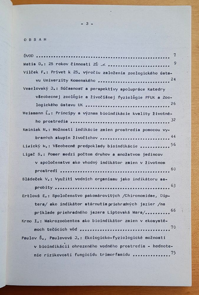 Živočíšstvo ako indikátor zmien životného prostredia