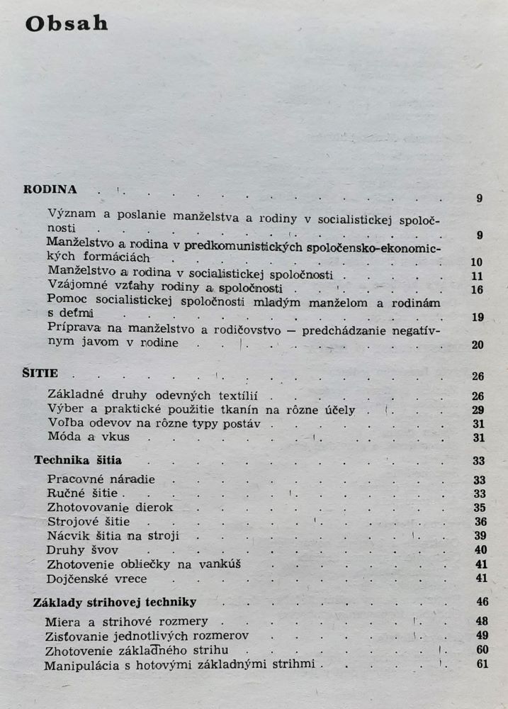 Vedenie domácnosti / Nepovinný predmet pre 1. až 4. ročník gymnázia a 1. a 2. ročník SOU