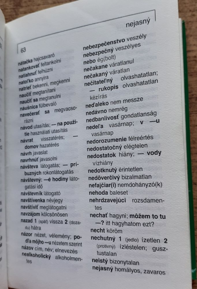 Slovensko-maďarský, Maďarsko-slovenský turistický slovník