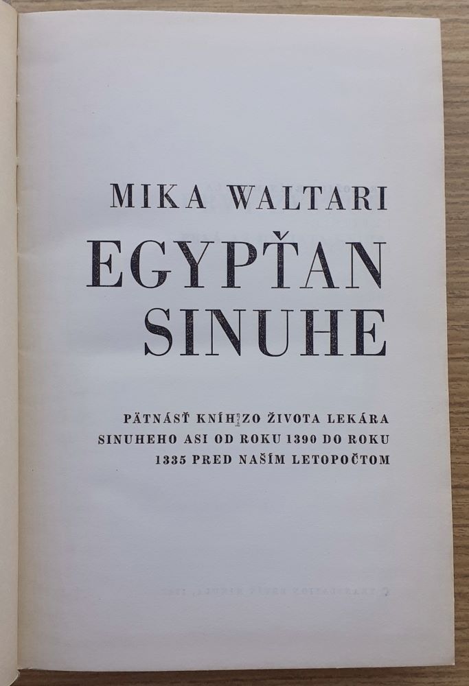 Egypťan Sinuhe I. II.