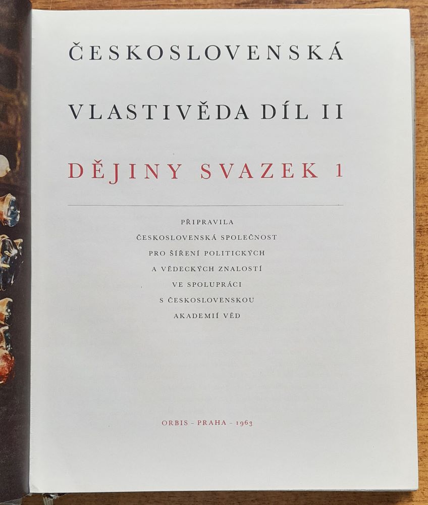 Československá vlastivěda díl II / Dějiny svazek 1