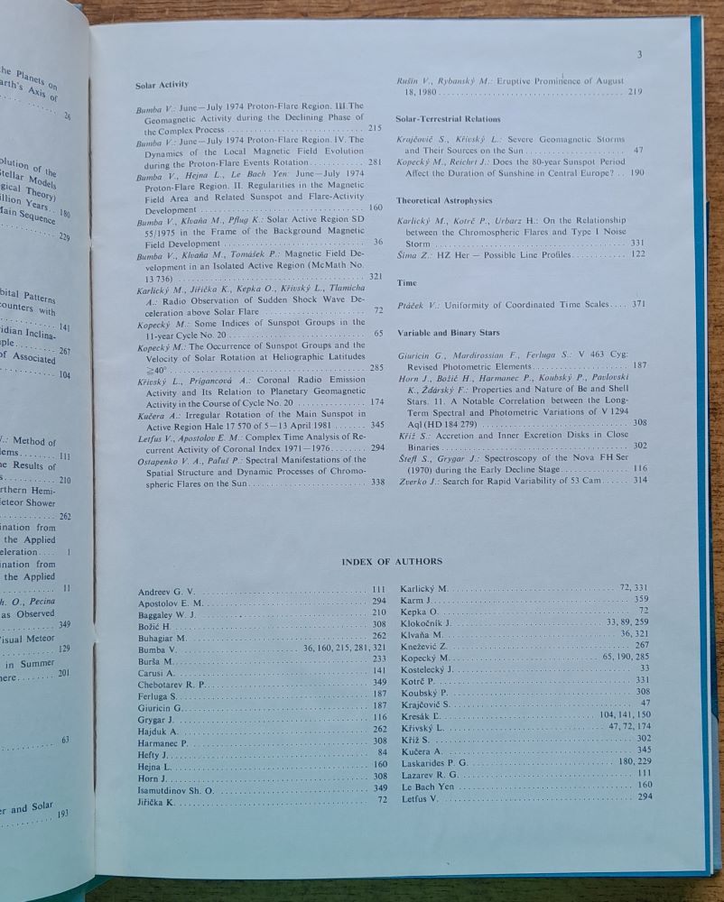 Bulletin of the Astronomical Institutes of Czechoslovakia 1 - 6 / 1982