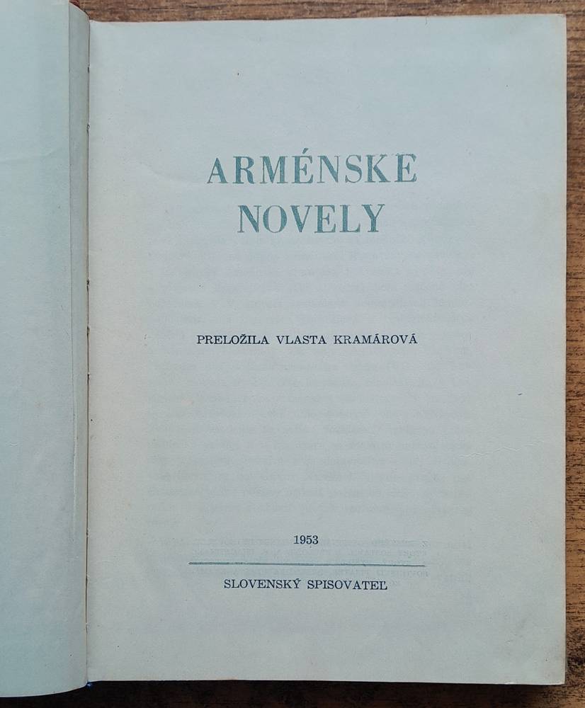 Arménske novely / Edícia Tvorba národov