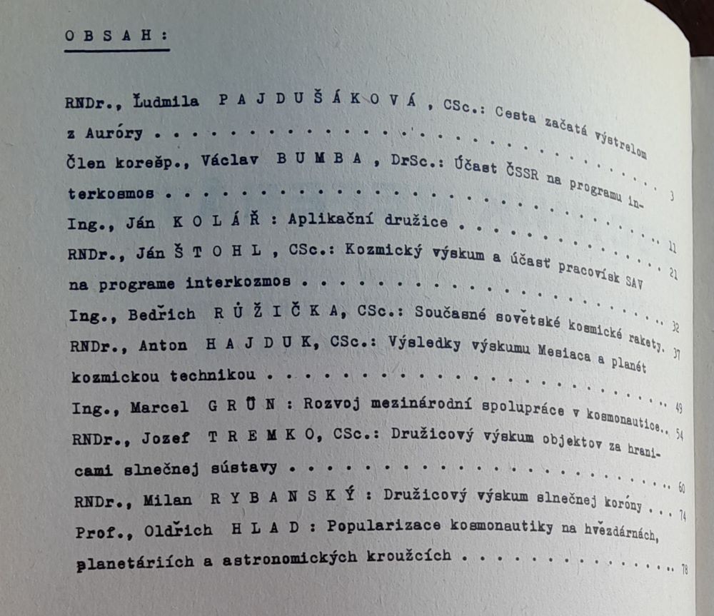 Zborník referátov z celoštátnej konferencie 20 rokov sovietskej kozmonautiky poriadanej pri príležitosti 60. výročia VOSR