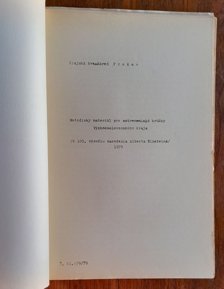 Metodický material pre astronomické krúžky vo Východoslovenskom kraji