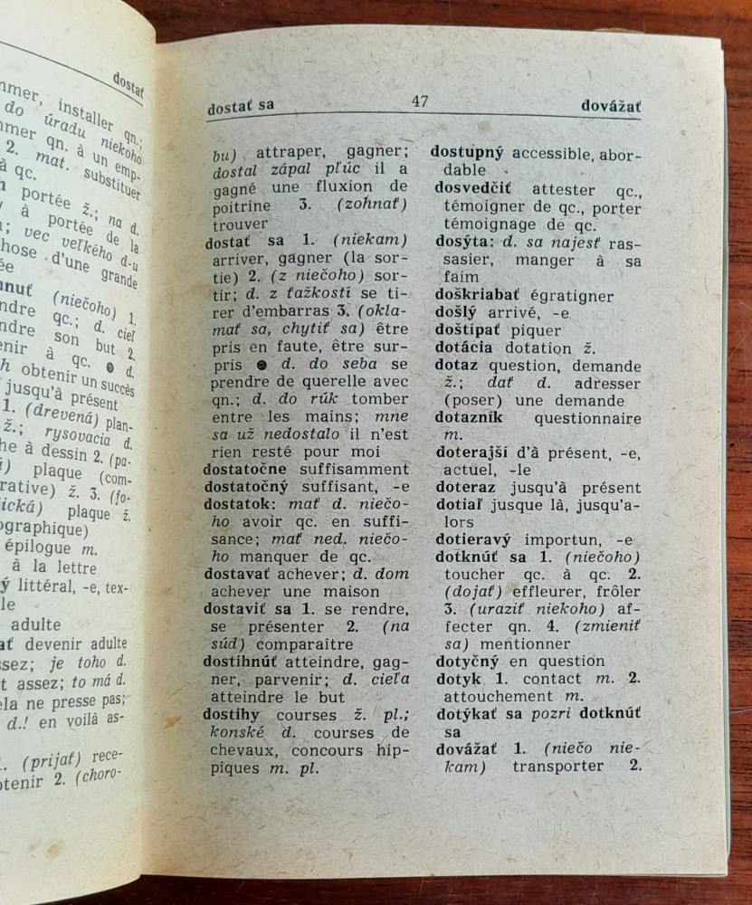 Slovensko-francúzsky vreckový slovník / Dictionare portatif slovaque-francais
