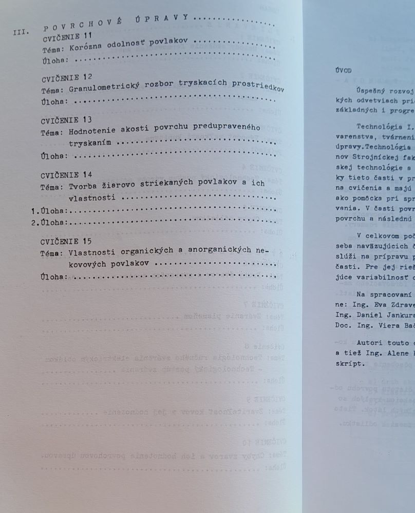 Technológia I / Návody na cvičenia