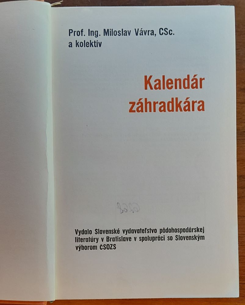 Kalendár záhradkára / Rastlinná výroba / Knižnica záhradkára