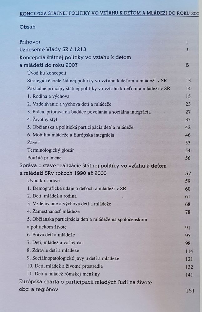 Koncepcia štátnej politiky vo vzťahu k deťom a mládeži do roku 2007