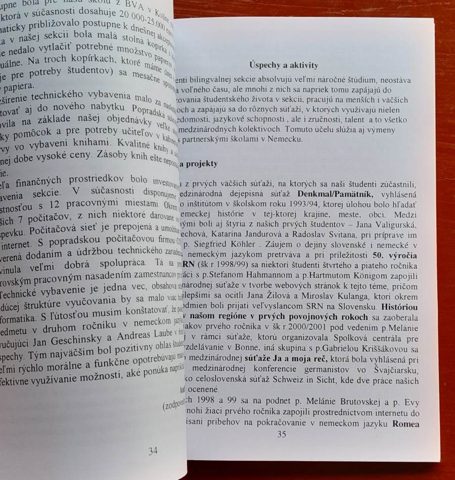 10 rokov bilingválnej sekcie / 10 Jahre slowakisch-deutscher Abteilung