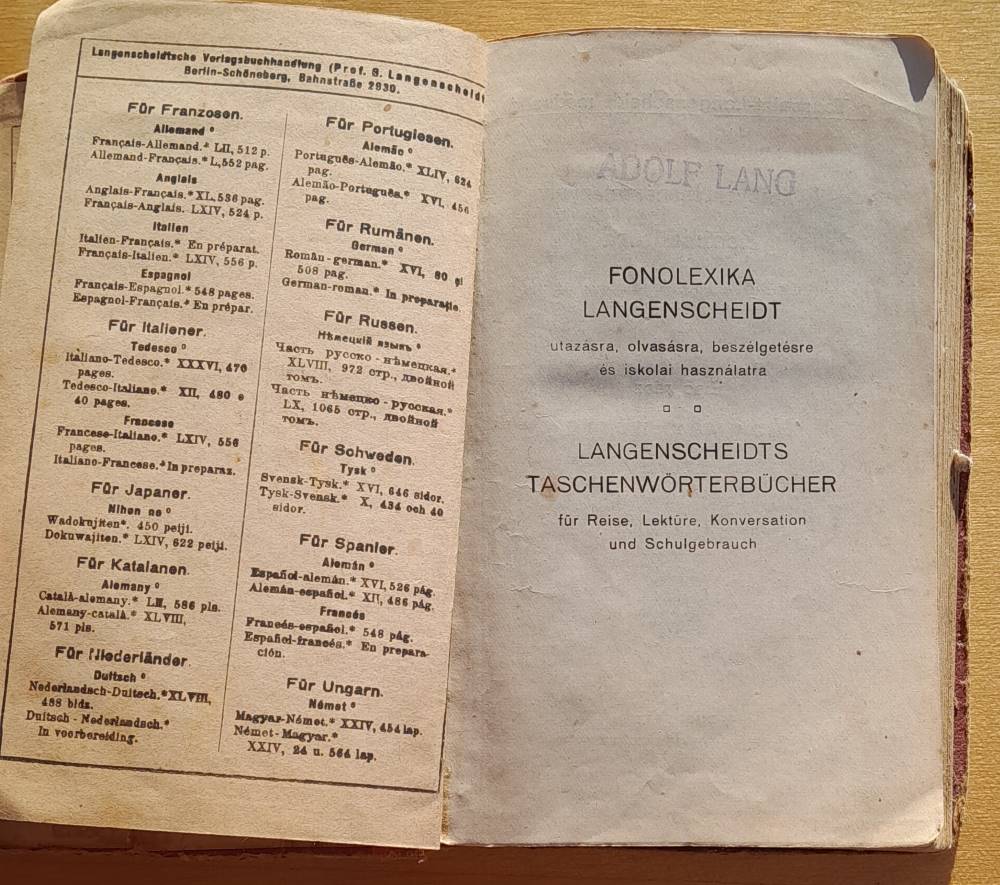 Langenscheidts taschenwoerterbuch der ungarischen und deutschen 