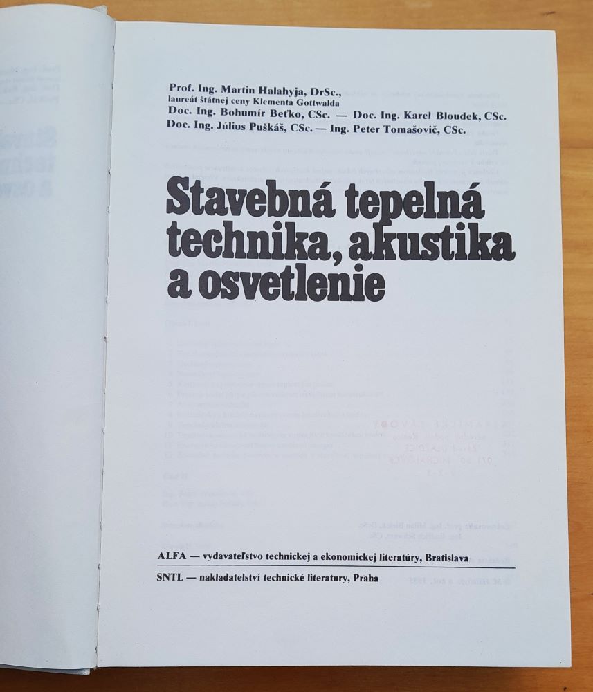 Stavebná tepelná technika, akustika a osvetlenie / Edícia Stavebníckej literatúry