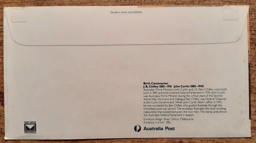 Celinová obálka - First Day of Issue - 25. Jan. 1982 - Australia Post