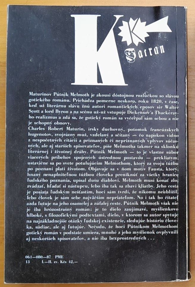 Pútnik Melmoth 1. 2. / Gotický román