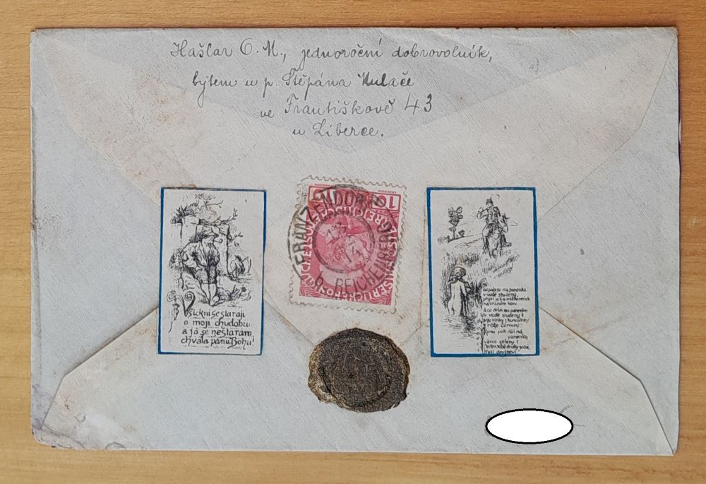 Stará obálka pravdepodobne z 13.12.1914