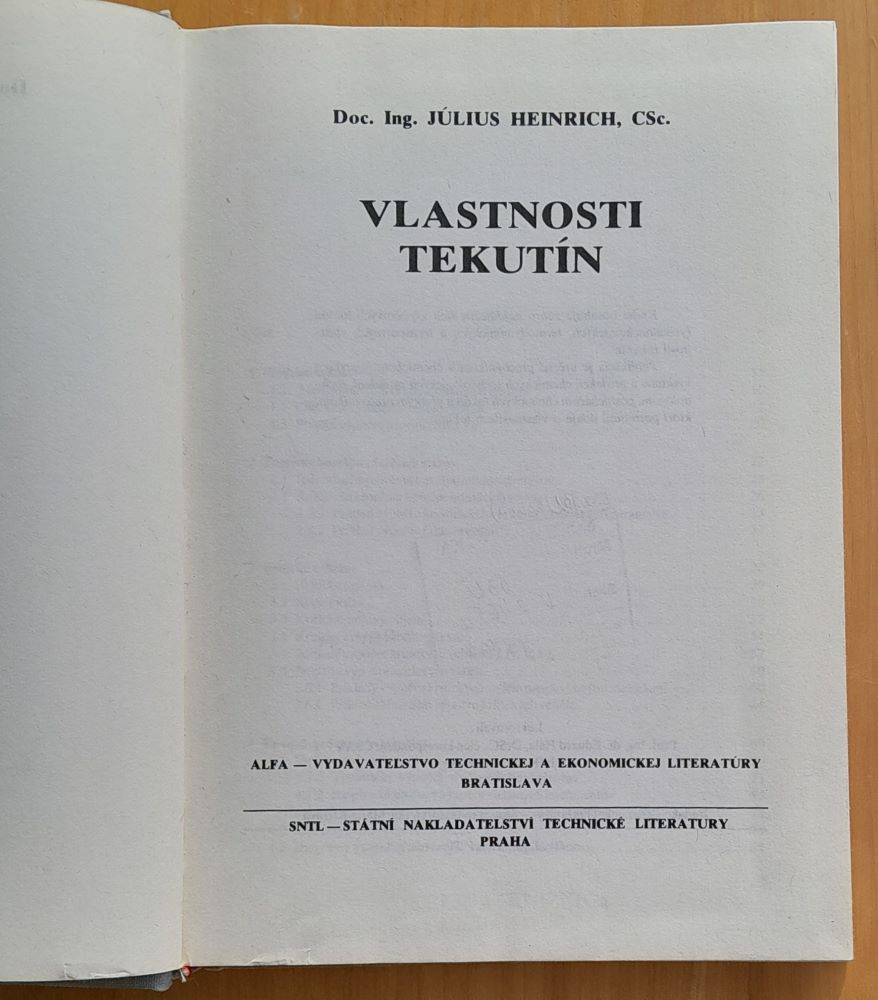 Vlastnosti tekutín / Edícia Chemickej literatúry