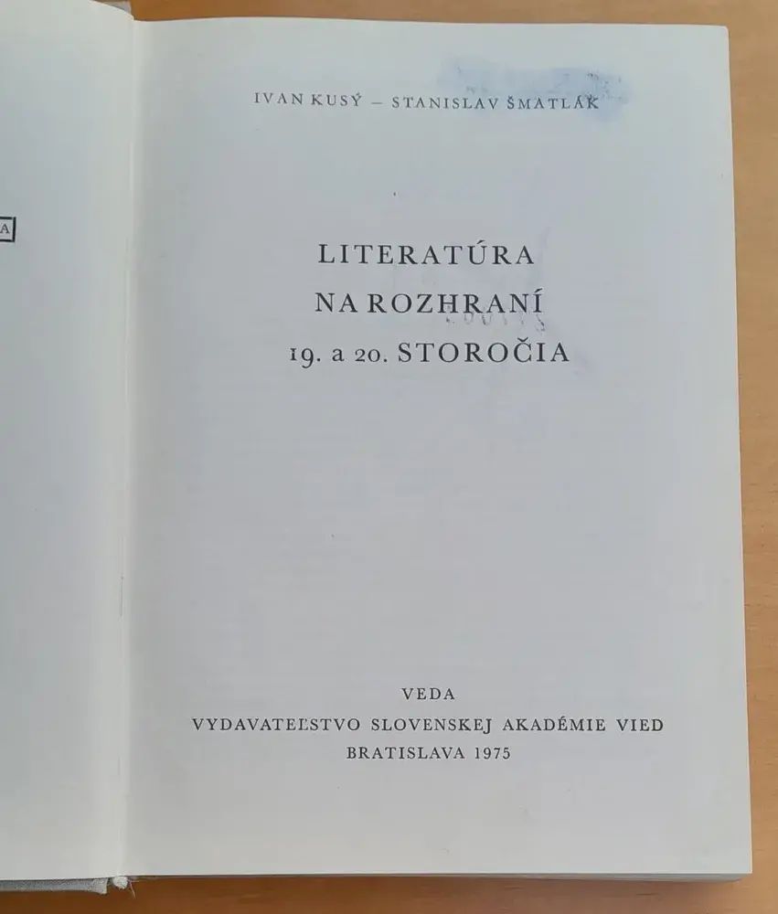 Dejiny slovenskej literatúry IV. / Literatúra na rozhraní 19. a 20. storočia