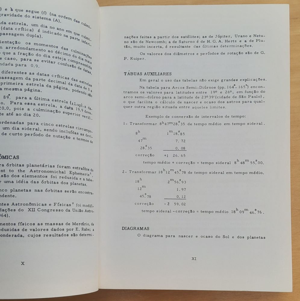 Anuário astronomico 1975 Instituto Astronómico e Geofisico Sao Paulo Brasil