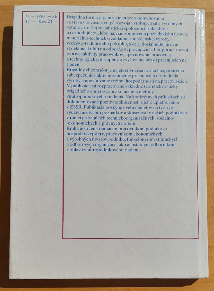 Prehlbovanie vnútro-podnikového chozrasčotu / Knižnica racionalizácie a riadenia 68