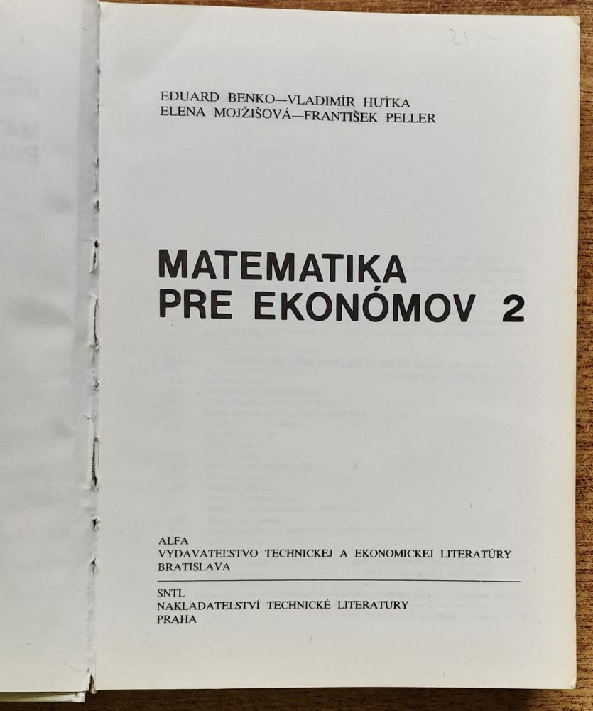Matematika pre ekonómov 2 / M2