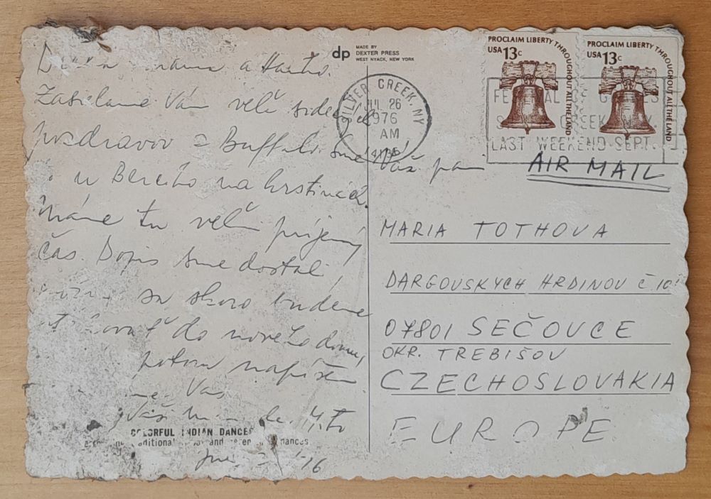 Indianska pohľadnica - Colorful Indian Dancers - USA -1976 