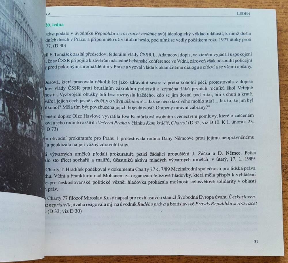 Horký leden 1989 v Československu / Mimořádná publikace k znovuobnovení časopisu Reportér