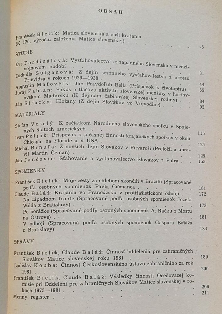 Slováci v zahraničí 9. / Náklad 1000 ks