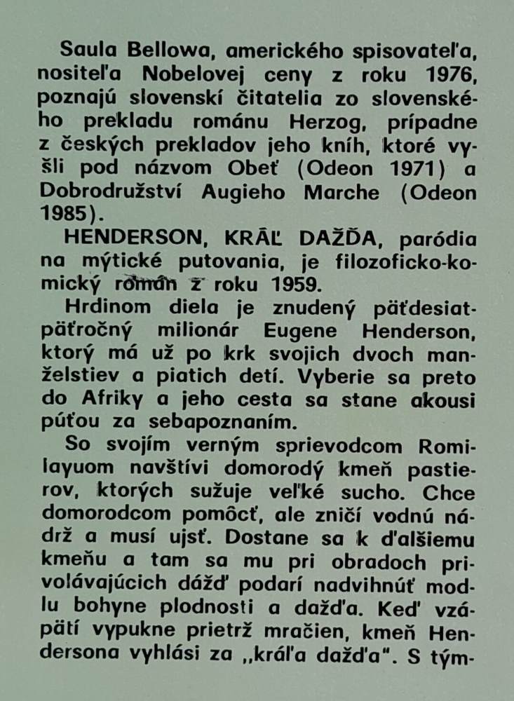 Henderson, kráľ dažďa / Edícia Maják