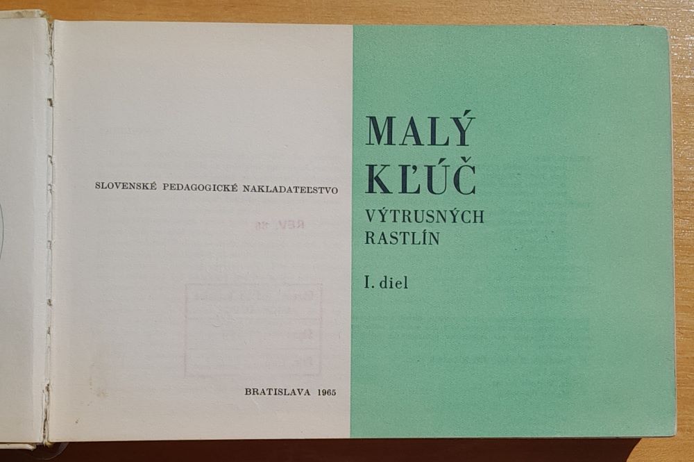 Malý kľúč výtrusných rastlín 1. diel