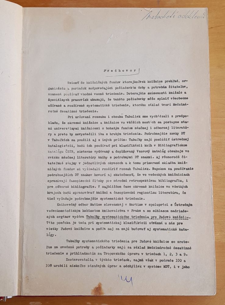 Tabuľky systematického triedenia pre ľudové knižnice