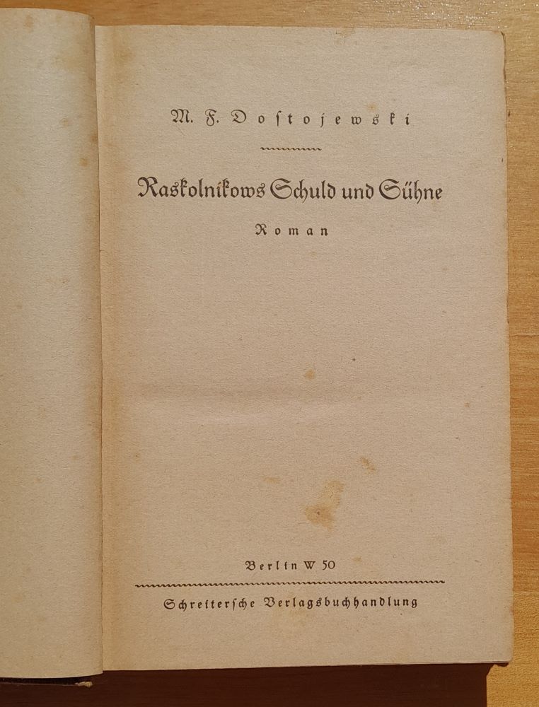 Raskolnikow Schuld und Sühne