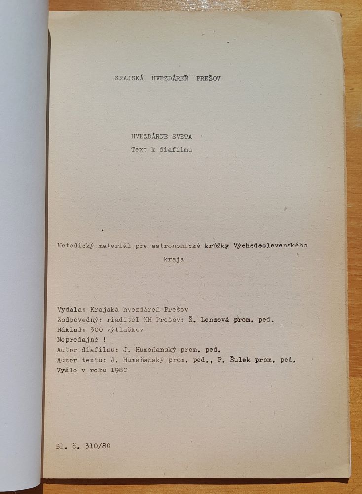 Metodický materiál pre astronomické krúžky vo Východoslovenskom kraji