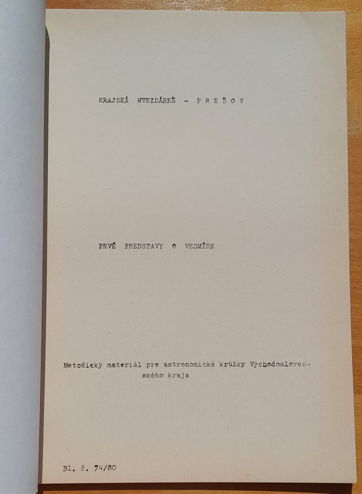 Metodický materiál pre astronomické krúžky vo Východoslovenskom kraji