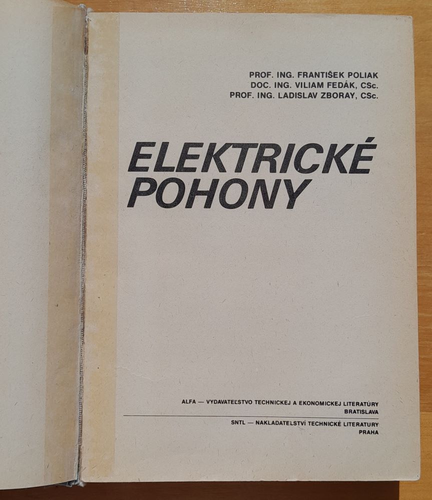 Elektrické pohony / Edícia Elektrotechnickej literatúry