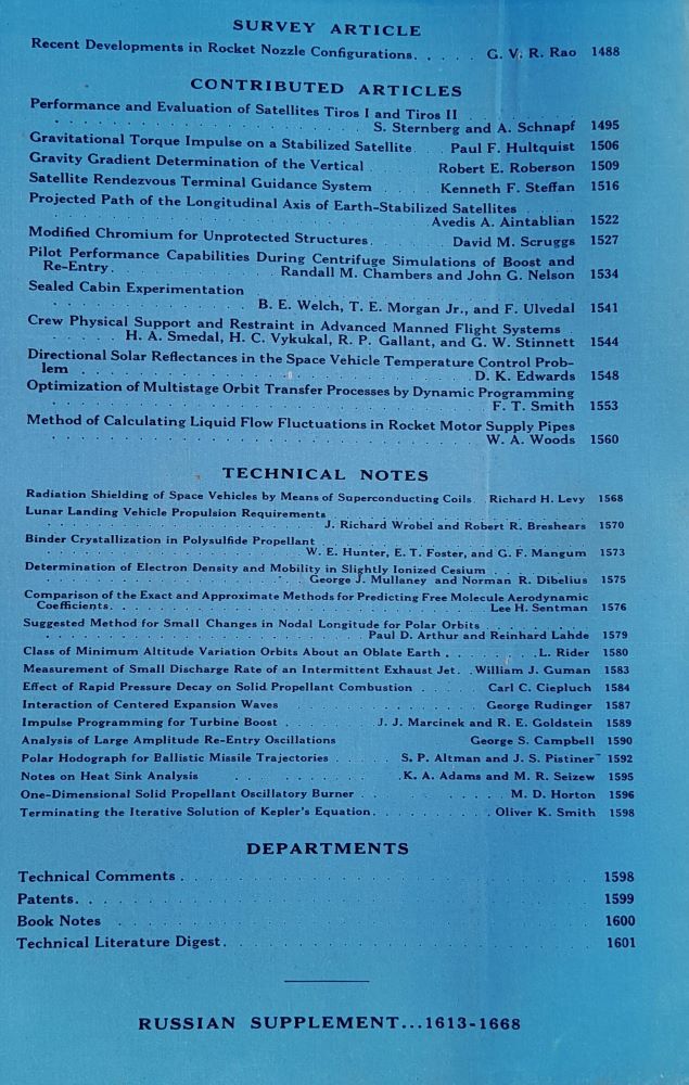 ARS Journal a Publication of the American Rocket Society