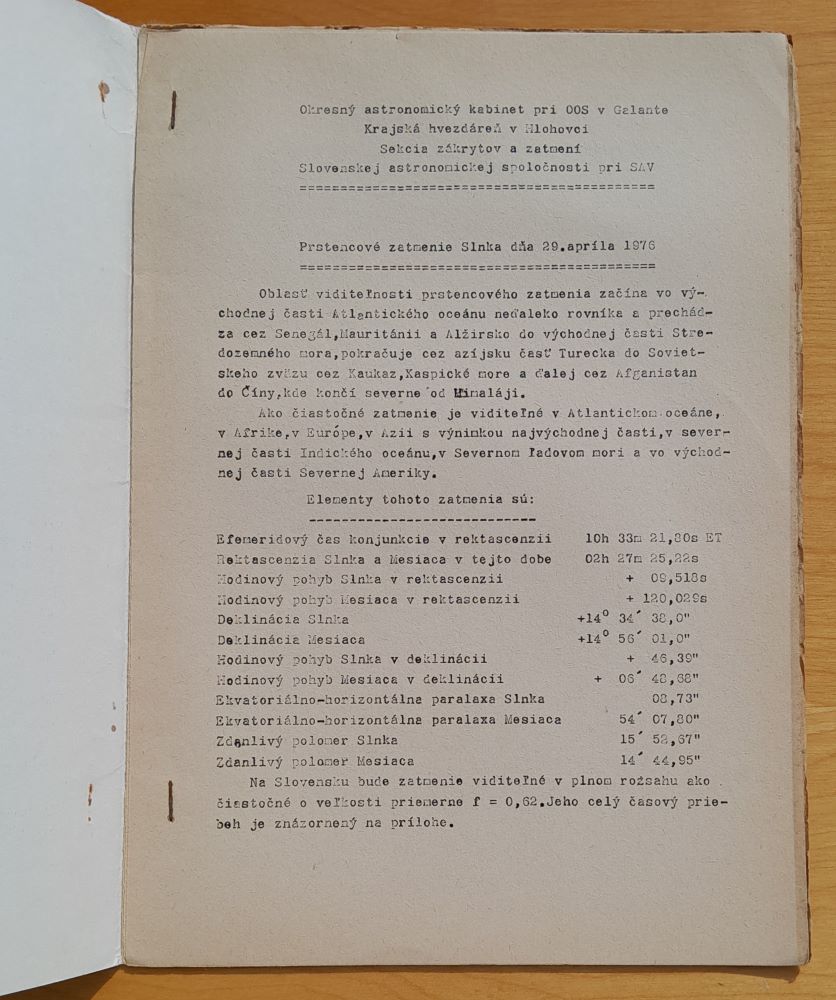 Prstencové zatmenie Slnka dňa 29. apríla 1976