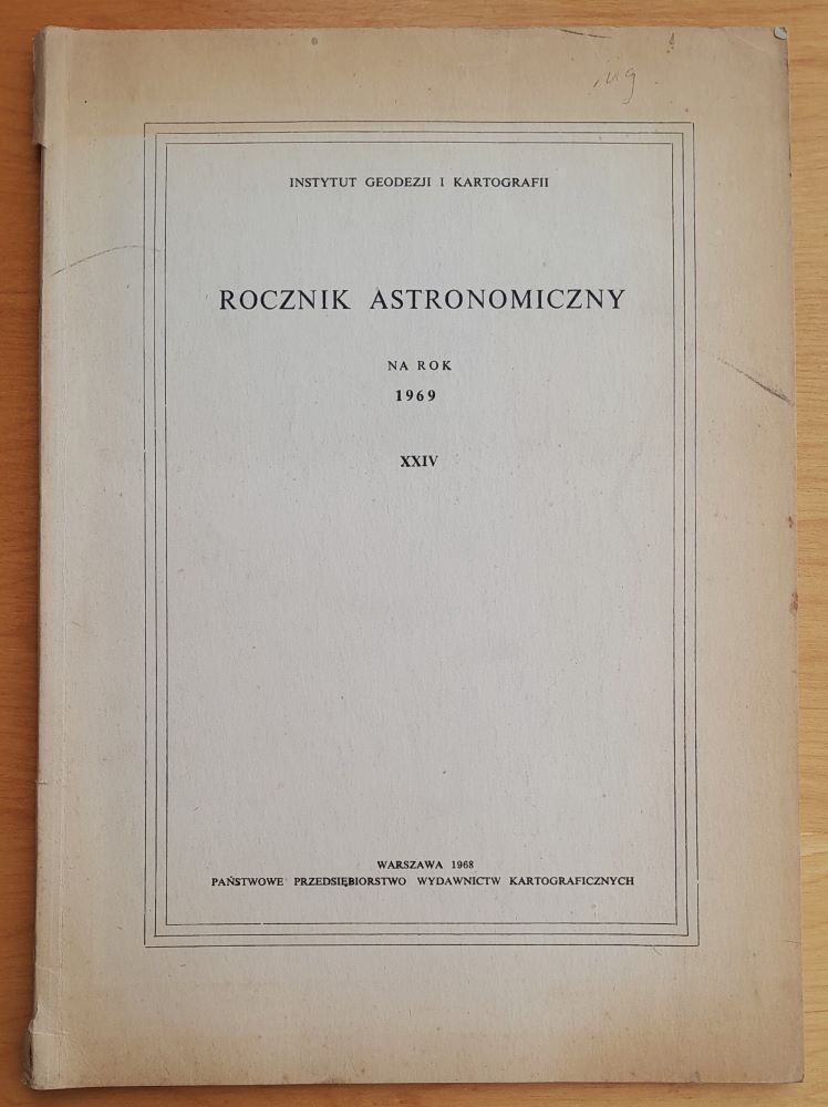 Rocznik astronomiczny Observatorium Krakowskiego na rok 1969