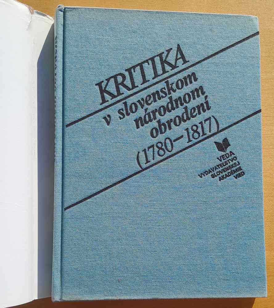 Kritika v slovenskom národnom obrodení 1780-1817