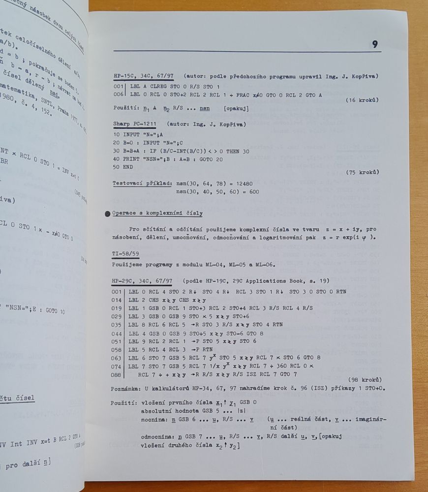 Programy pro kalkulátory