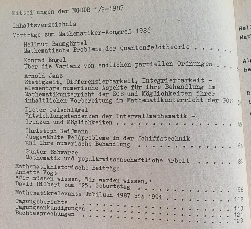 Mitteilungen 1987 Heft 1.- 4. / Mathematische Gesellschaft der DDR