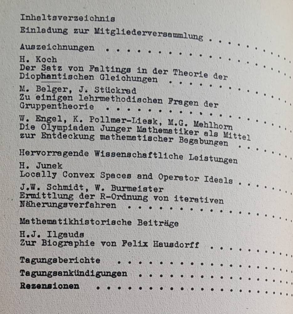 Mitteilungen 1985 Heft 1. 2.- 3. / Mathematische Gesellschaft der DDR