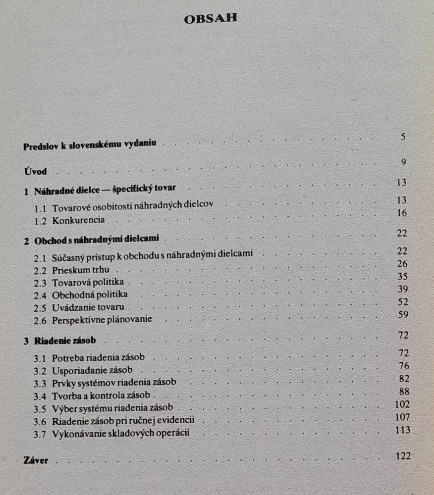 Organizácia a technika obchodu s náhradnými dielcami / Skúsenosti zahraničných firiem